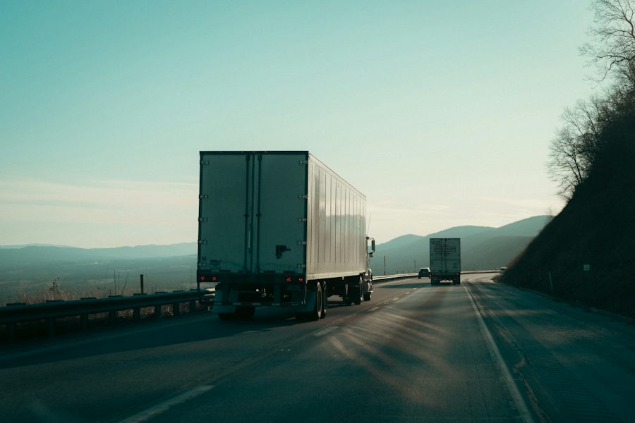 Trucks on a highway